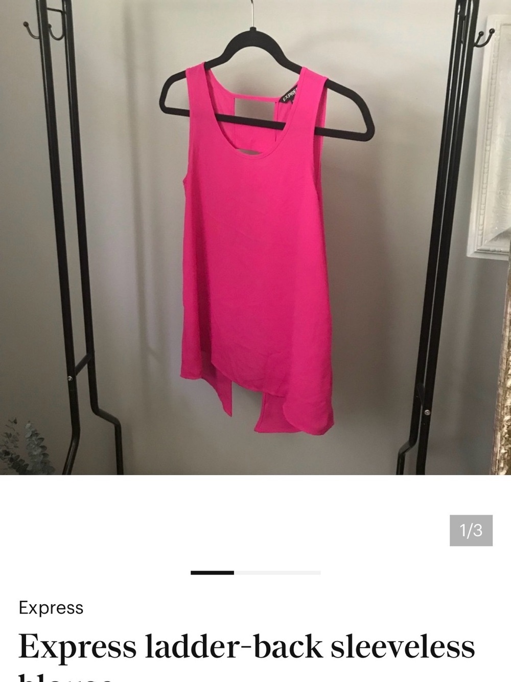 Express Hot Pink Sleeveless High-Low Tank